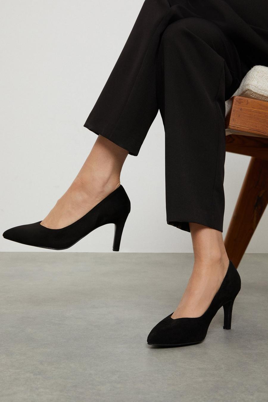 Good For The Sole: Extra Wide Fit Emily Pointed Court Shoe 