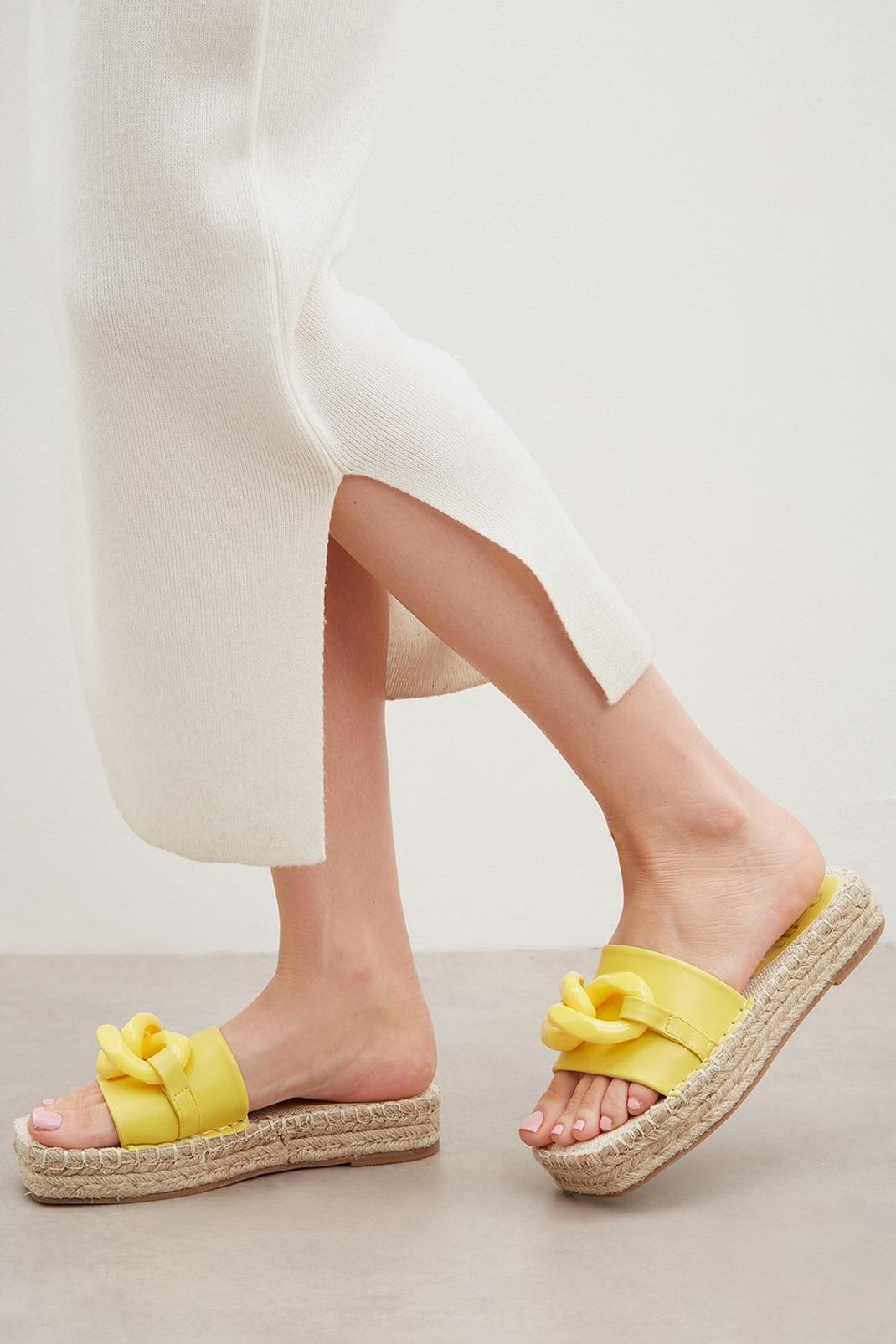 Yellow Ffion Oversized Chain Sandal image number 1