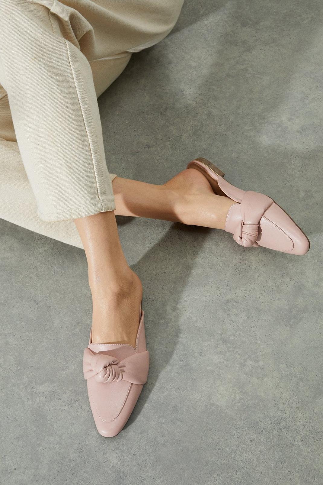 Blush Leia Knot Backless Loafers image number 1