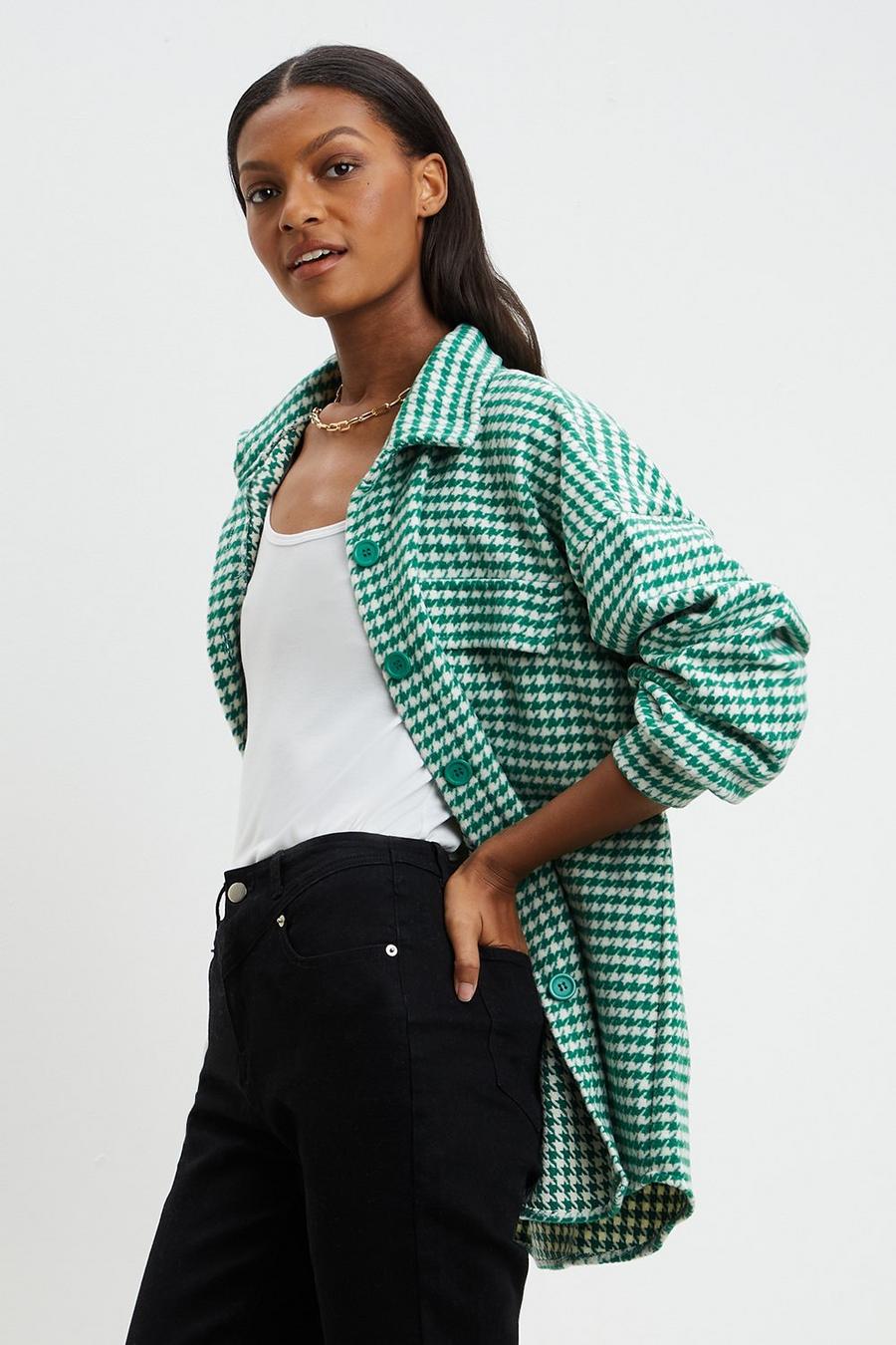 Dogtooth Button Up Shacket