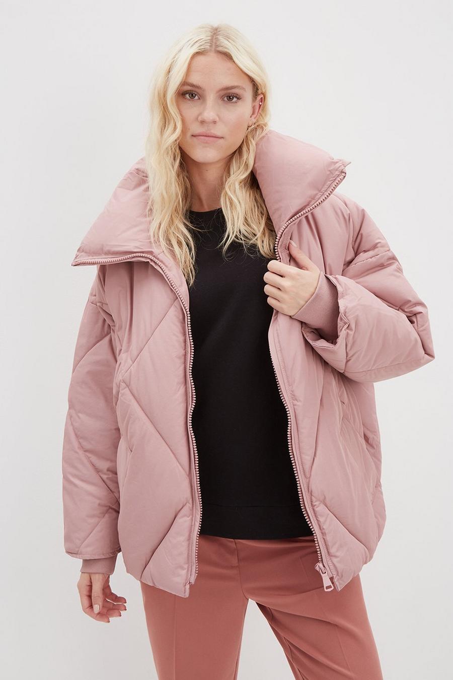 Oversized Short Quilted Padded Coat