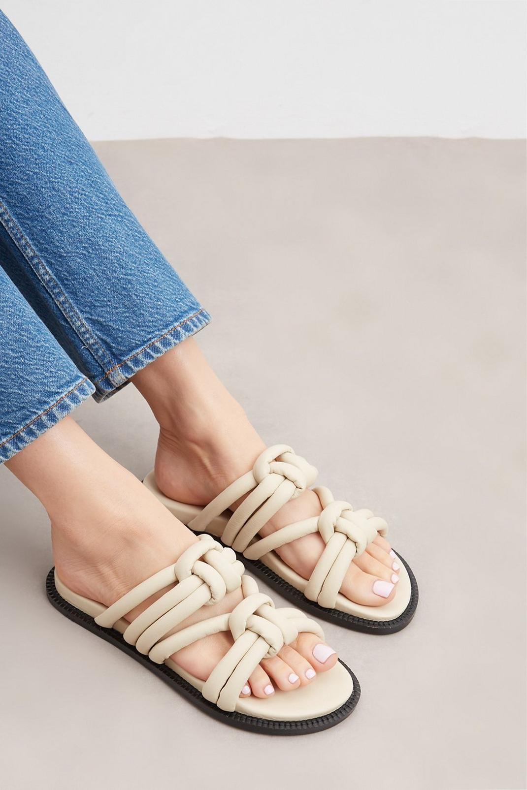 Off white Brianna Leather Knotted Two Strap Sandal image number 1