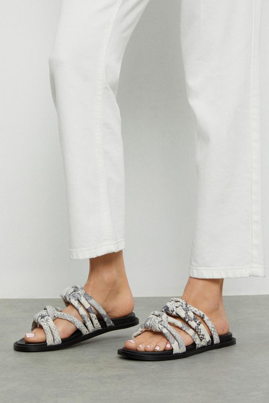 Faith: Brianna Leather Knotted Two Strap Sandal