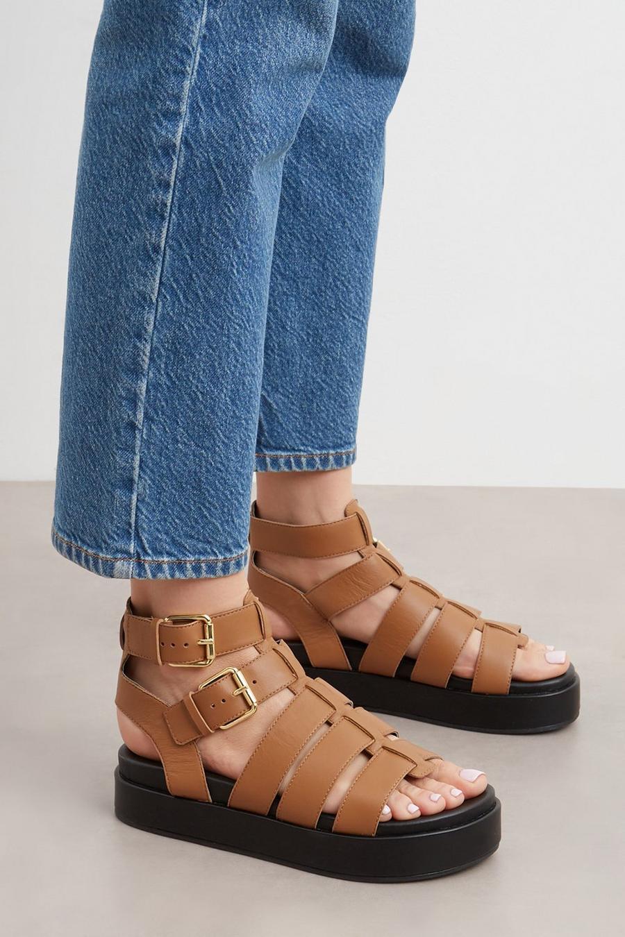 Faith: Bella Leather Chunky Gladiator Sandal
