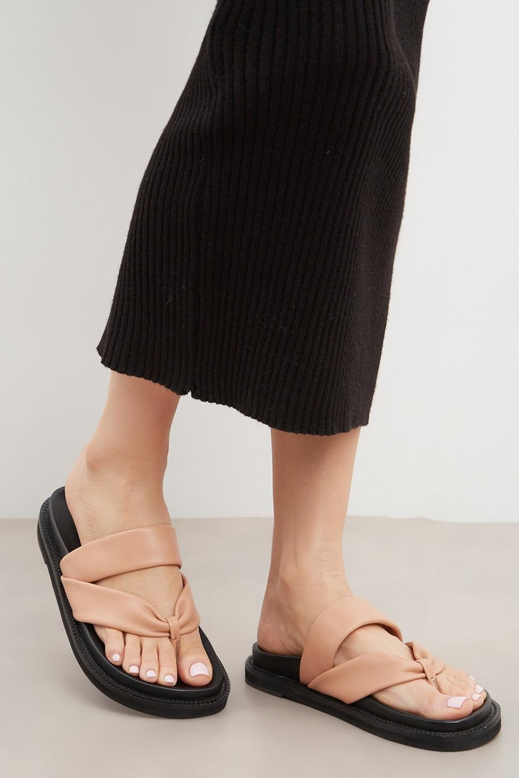 Blush Principles: Ffion Leather Toe Post Flat Sandal image number 1