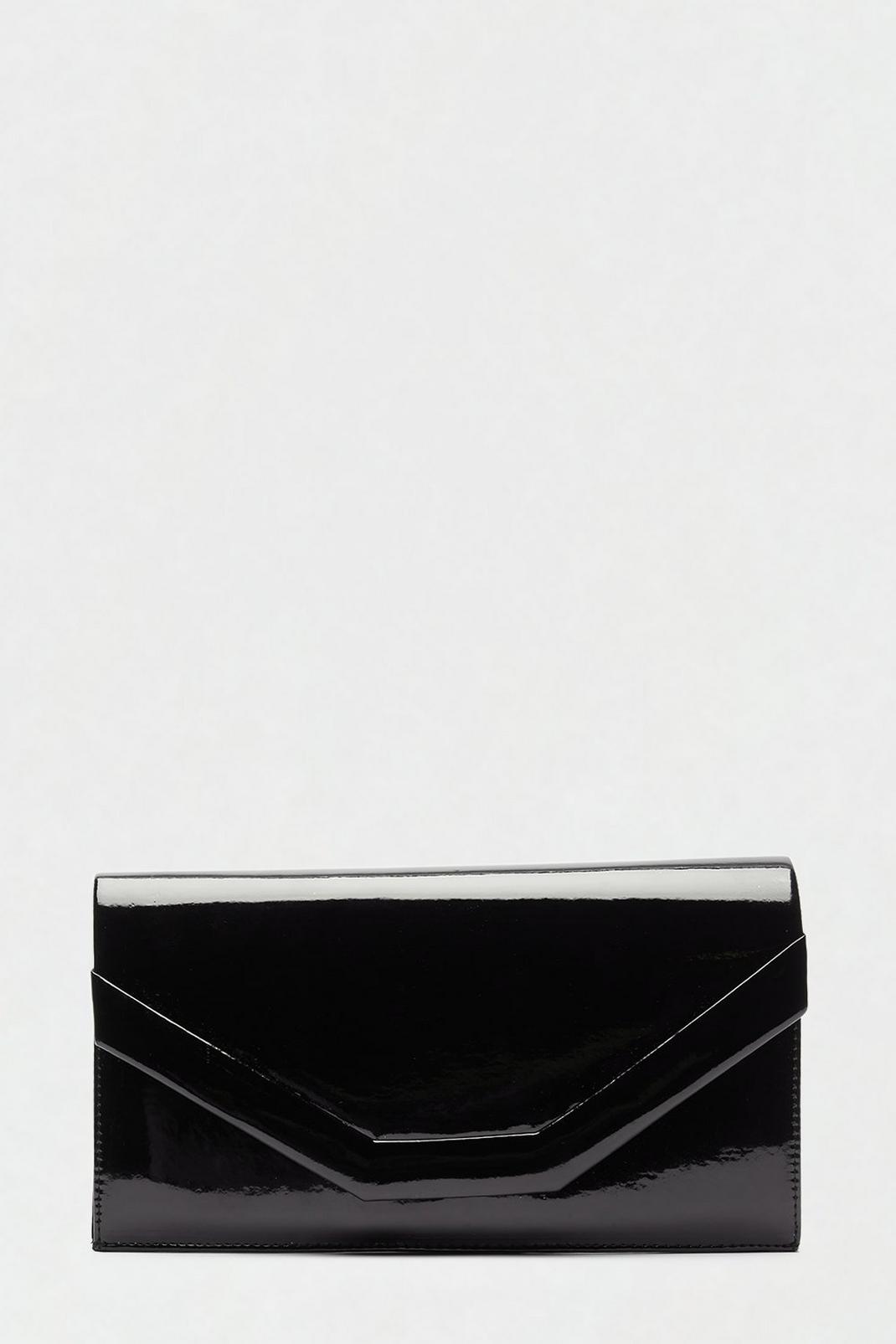 105 Black Patent Black Envelope Clutch Bag  image number 2