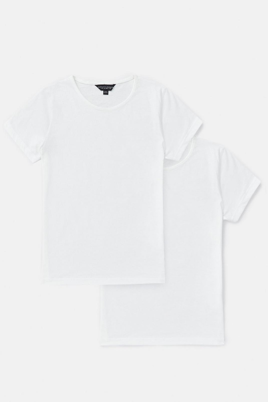 White 2 Pack Cotton Crew Neck T-Shirt image number 1