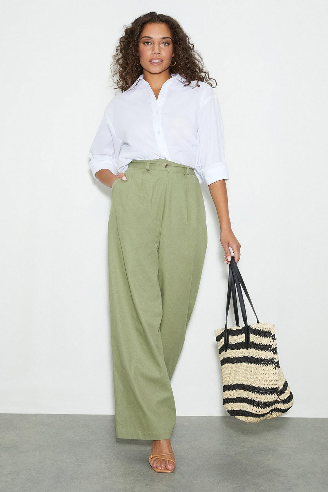 Cotton Twill Wide Leg Trouser  image number 1