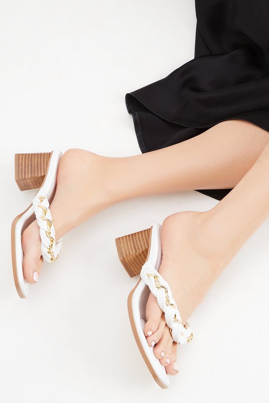 Wide Fit Swiftly Braided  Heeled Sandal