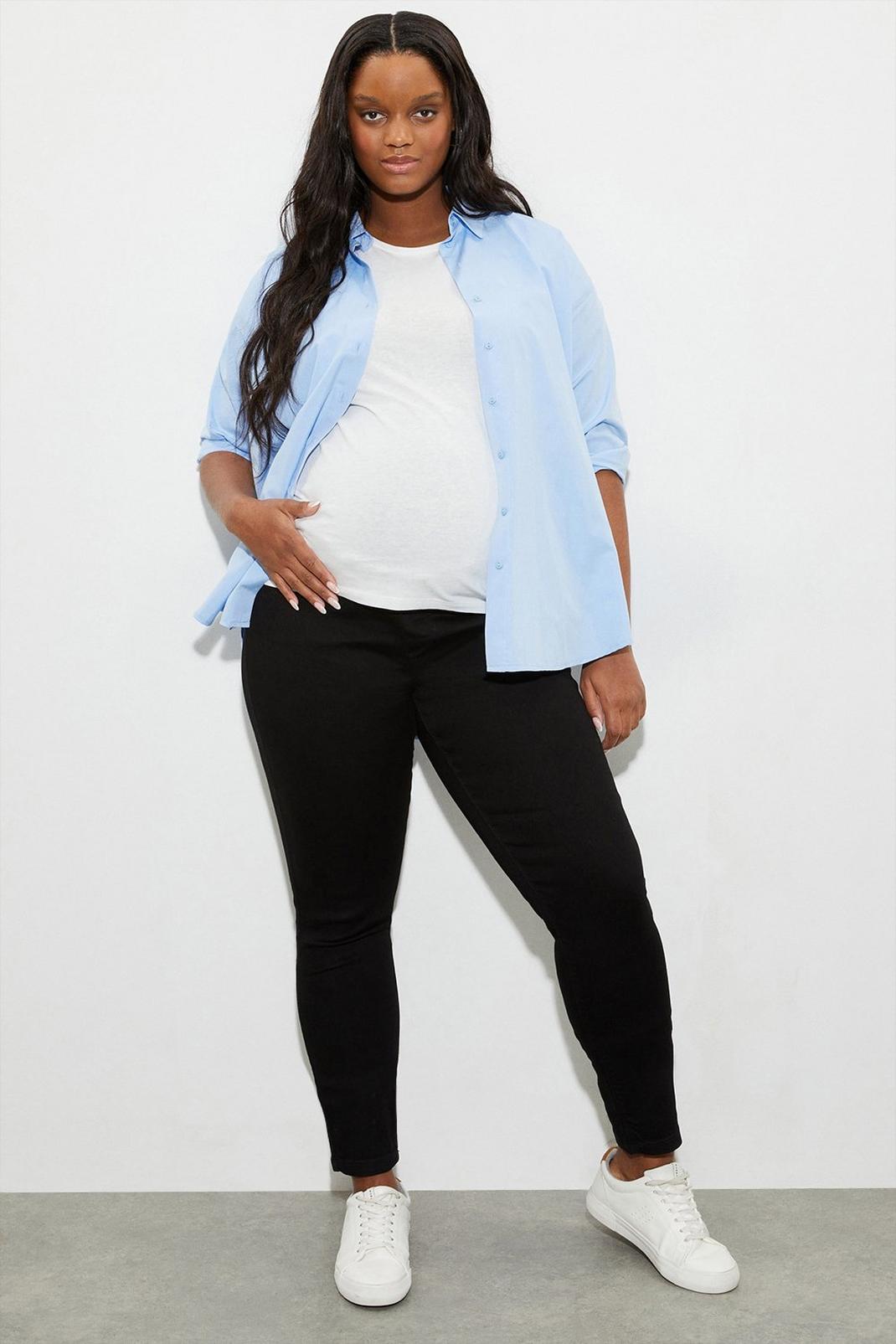 Black Maternity Premium Over Bump Eden Jegging image number 1