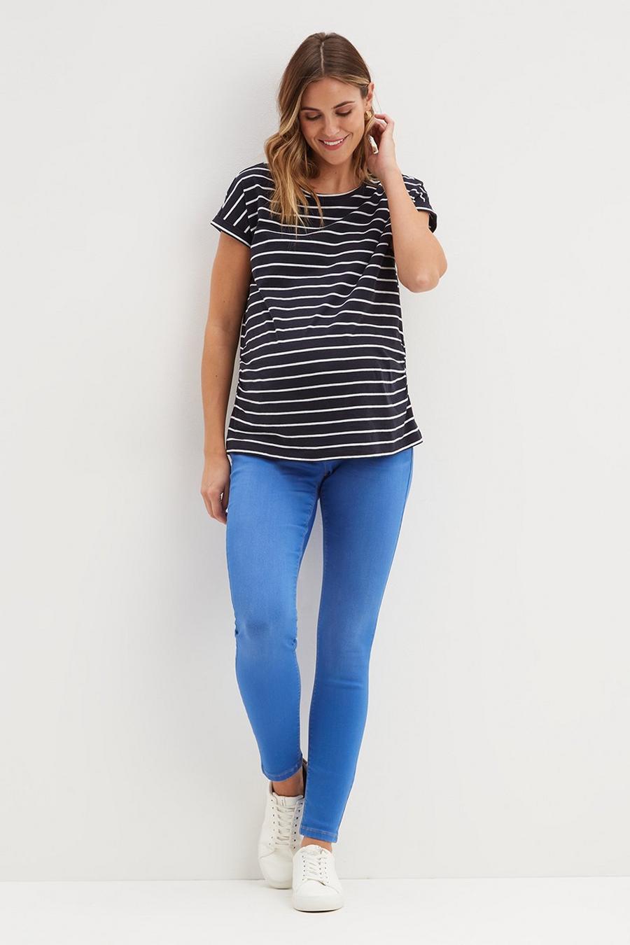 Maternity Bright Blue Over Bump Frankie Jeans