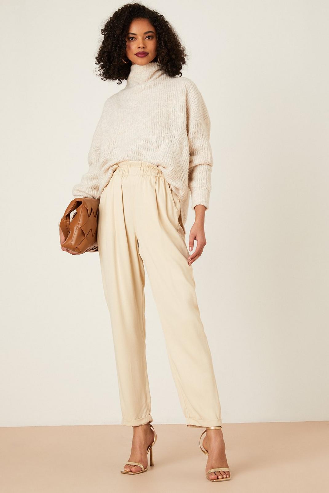 Stone Straight Twill Trousers image number 1