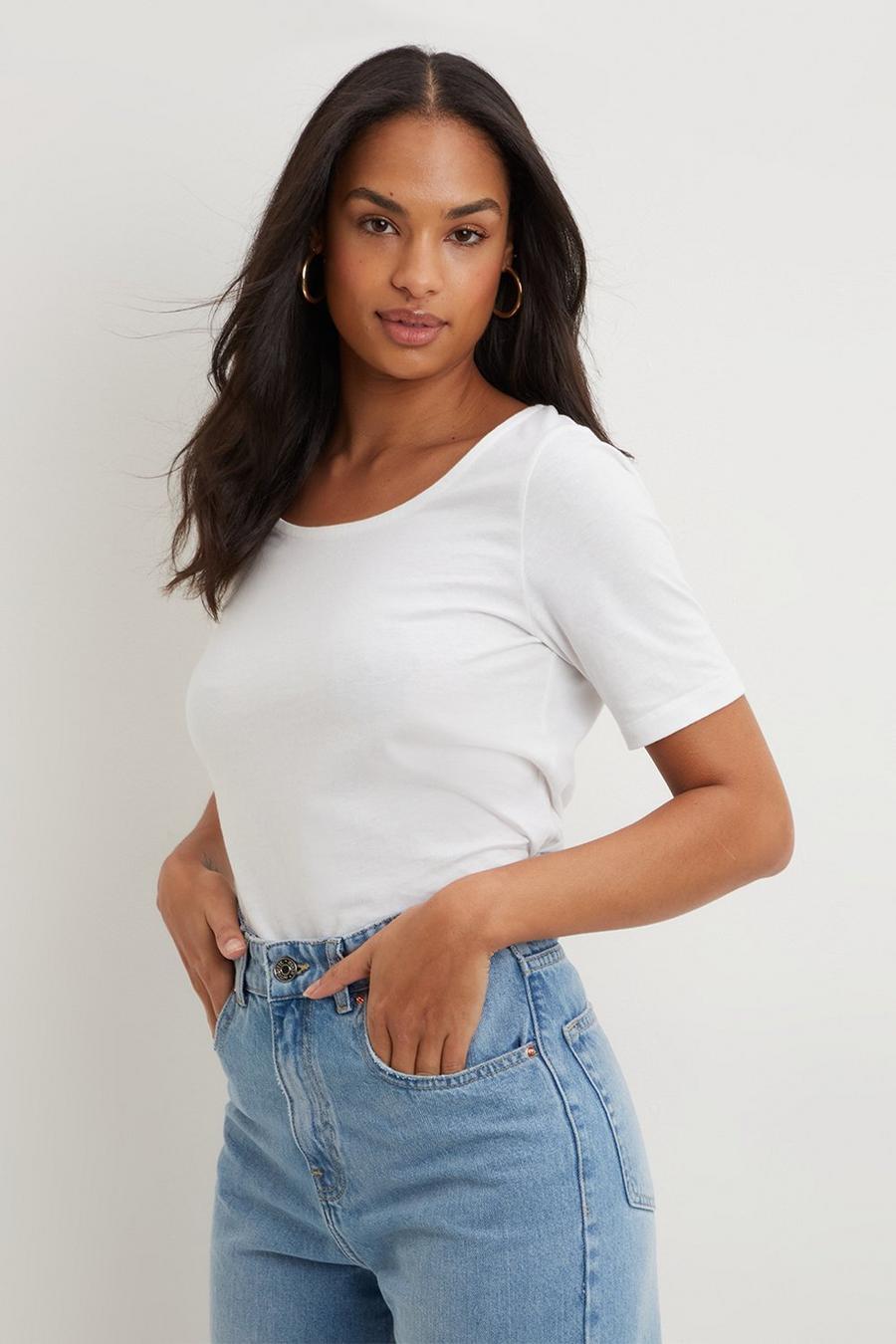 More Sustainable Cotton Scoop Neck Top