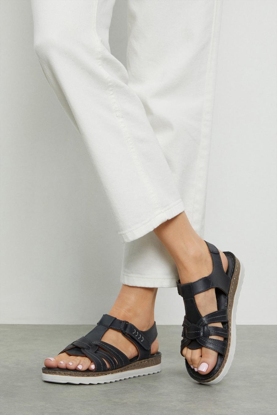 Good For The Sole: Wide Fit Tammy Leather Comfort Sandal