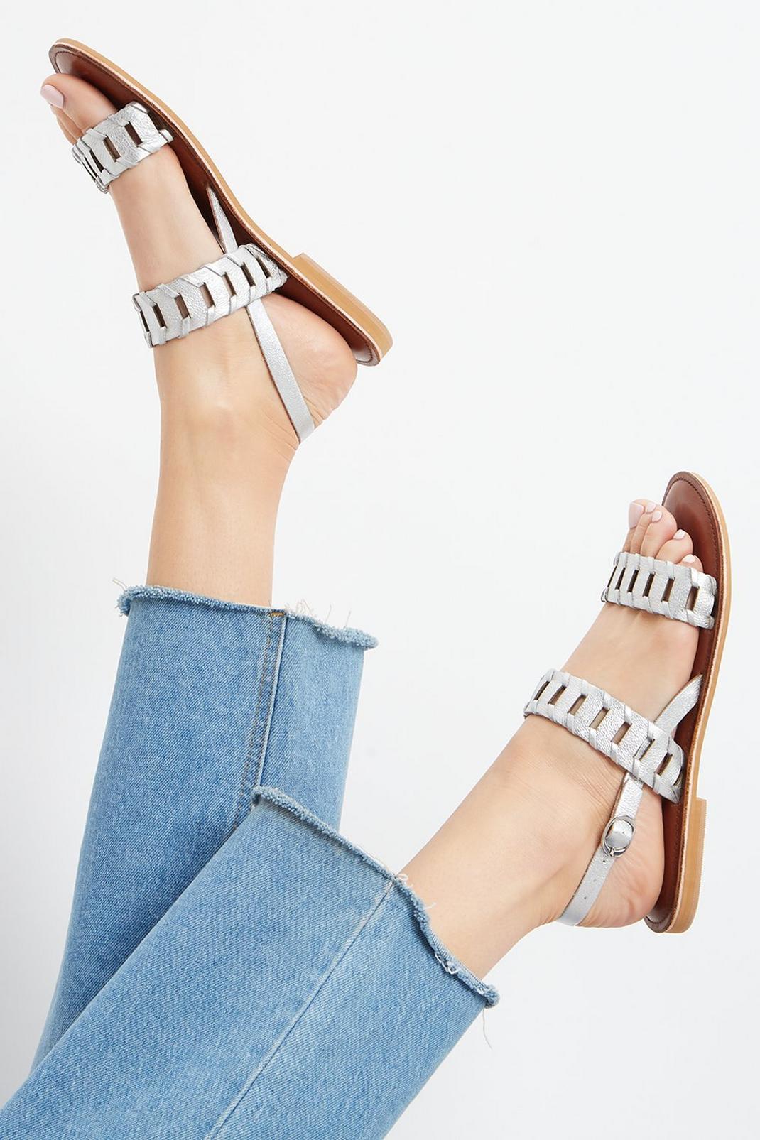 Silver Principles: Leather Brooke Two Part Sandal image number 1