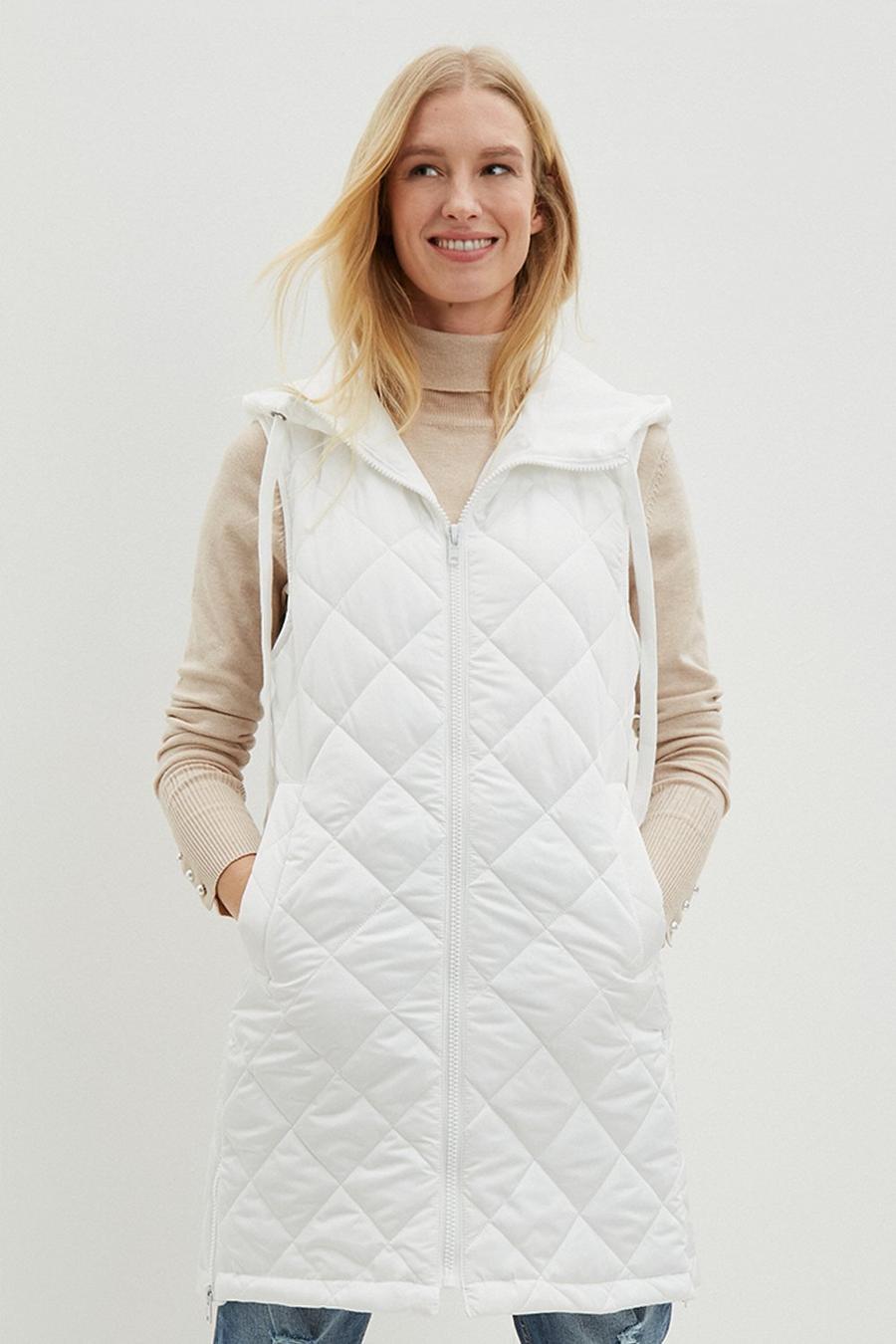 Diamond Quilted Padded Hooded Gilet