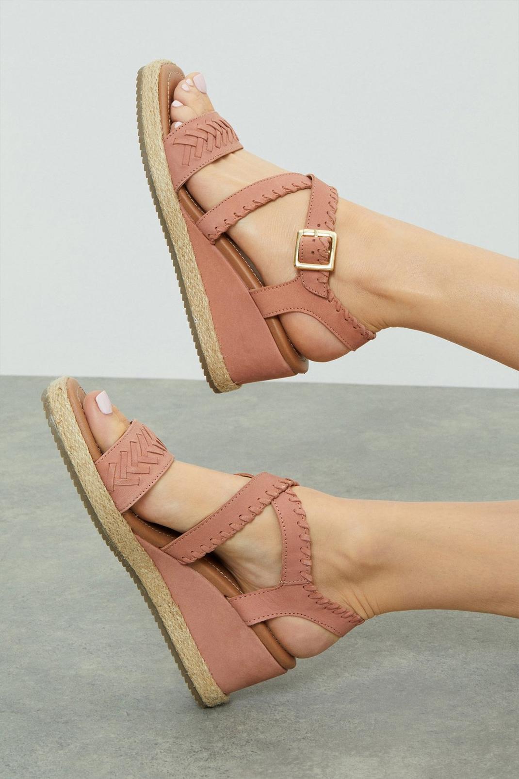 Blush Good For The Sole: Leather Adele Stitch Detail Wedge image number 1