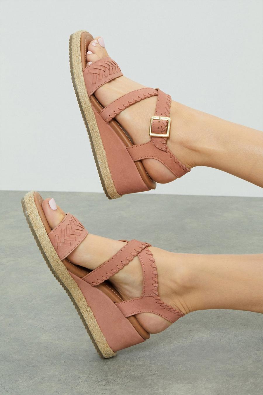 Good For The Sole: Leather Adele Stitch Detail Wedge