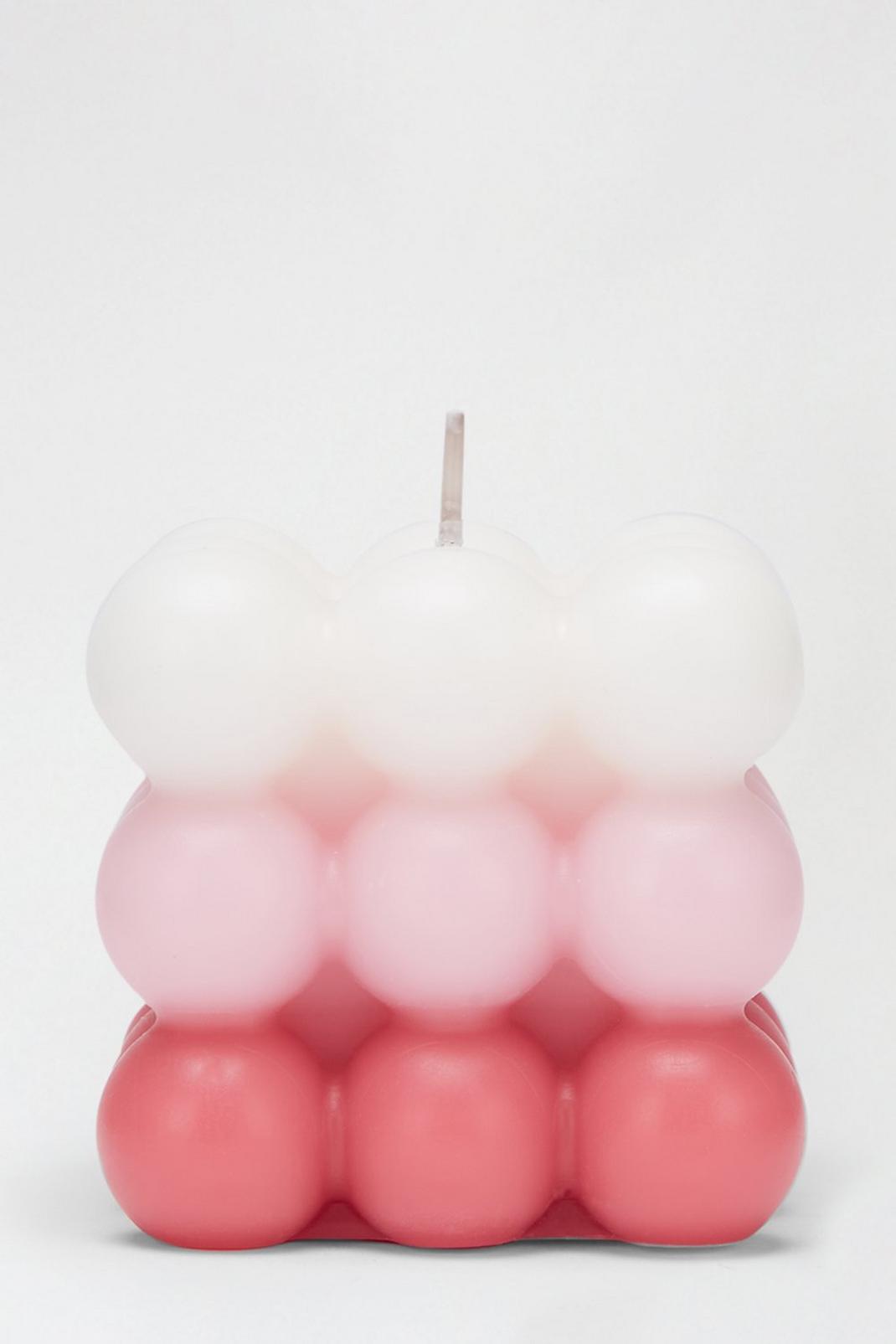 155 White Pink Red Bubble Candle image number 1
