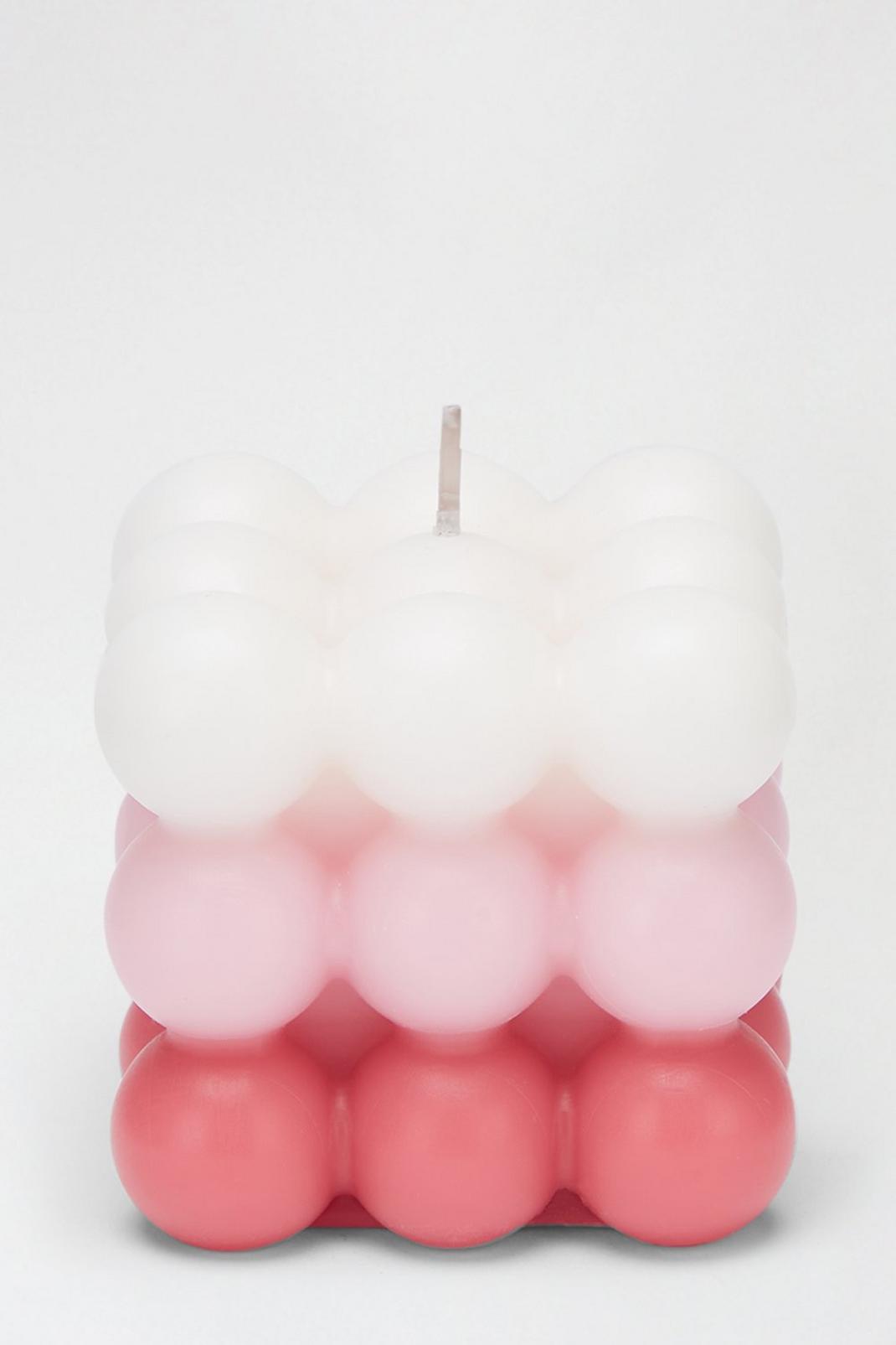 155 White Pink Red Bubble Candle image number 2