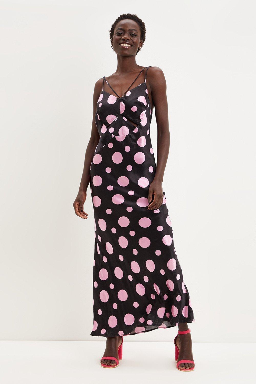 spotty slip dress