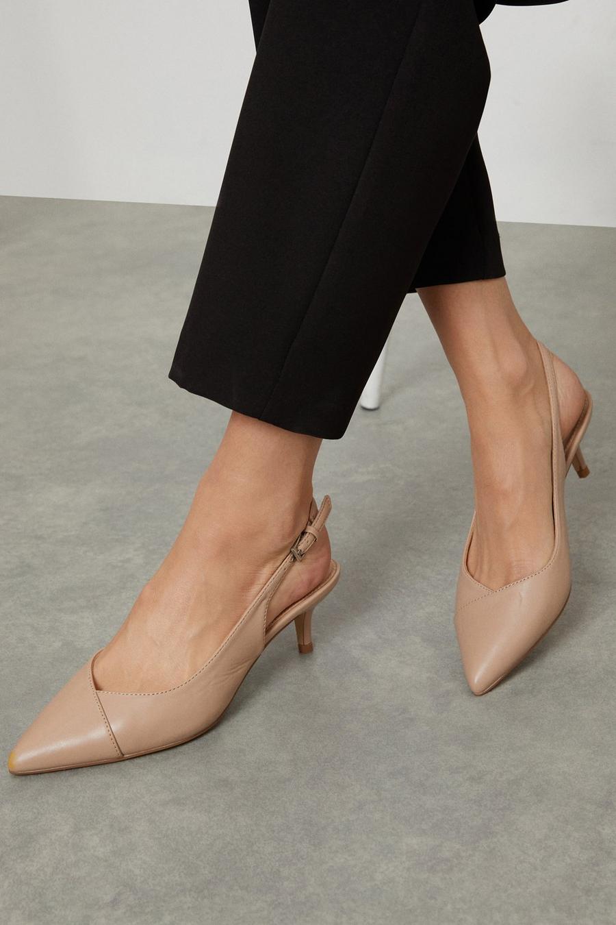 Wide Fit Elouise Low Heel Court Shoes