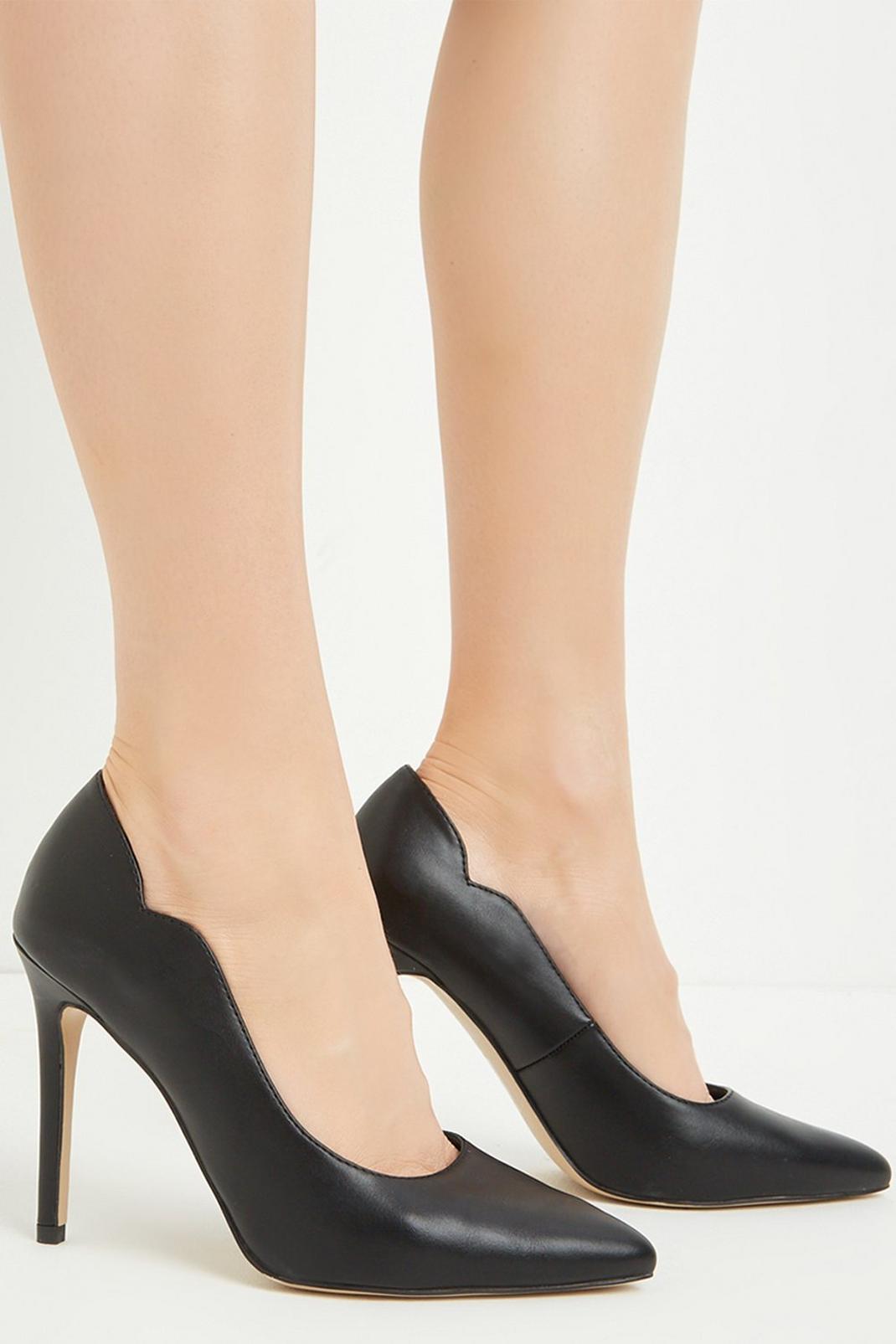 Black Wide Fit Ella Court Shoes image number 1
