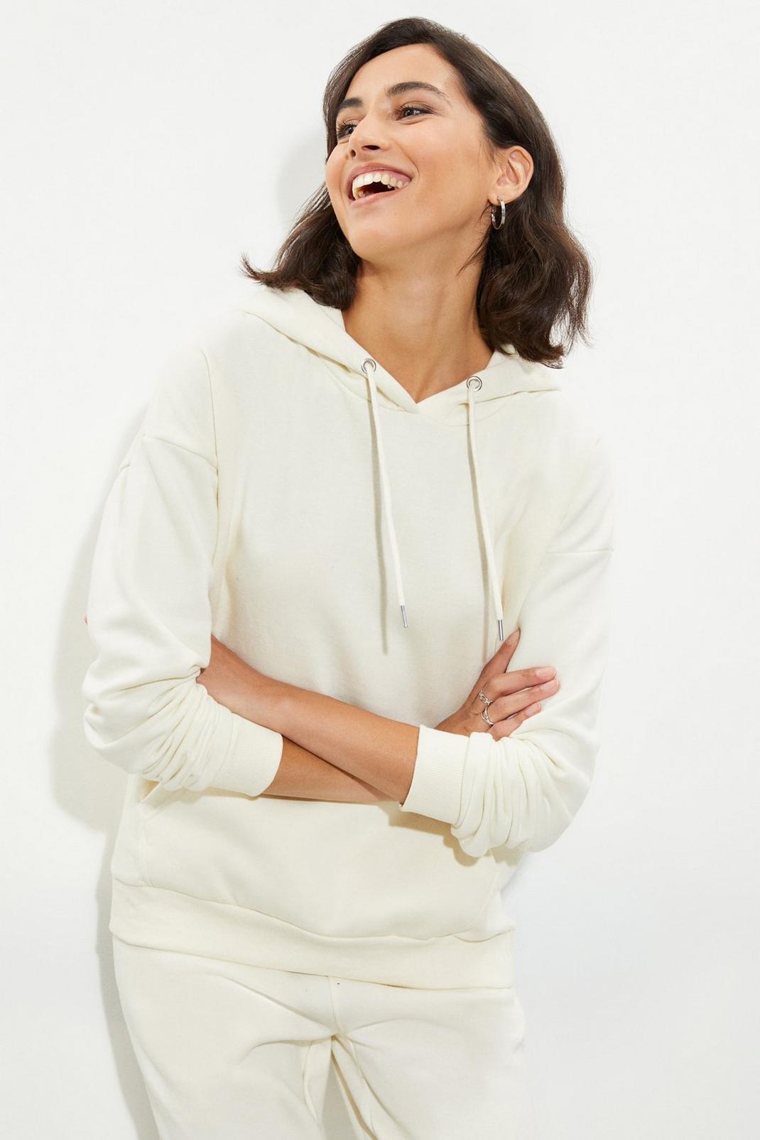 Cream Tall Pullover Drawstring Hoodie image number 1