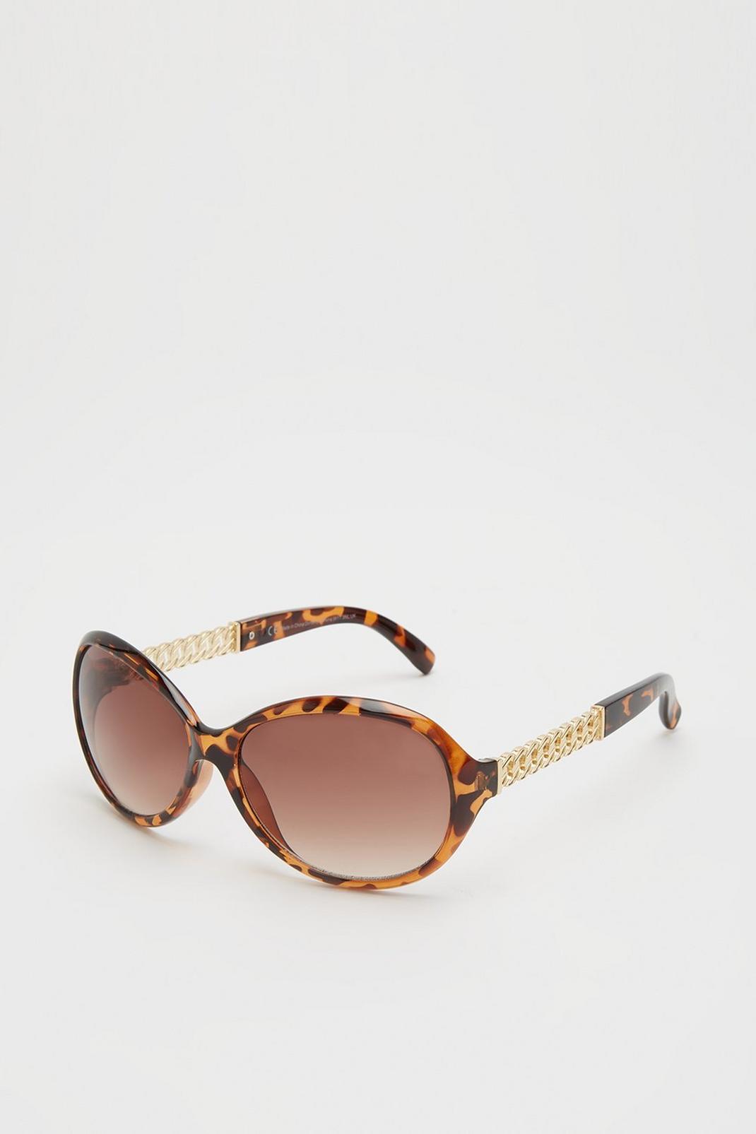 109 Tort Oversized Chain Detail Sunglasses image number 2