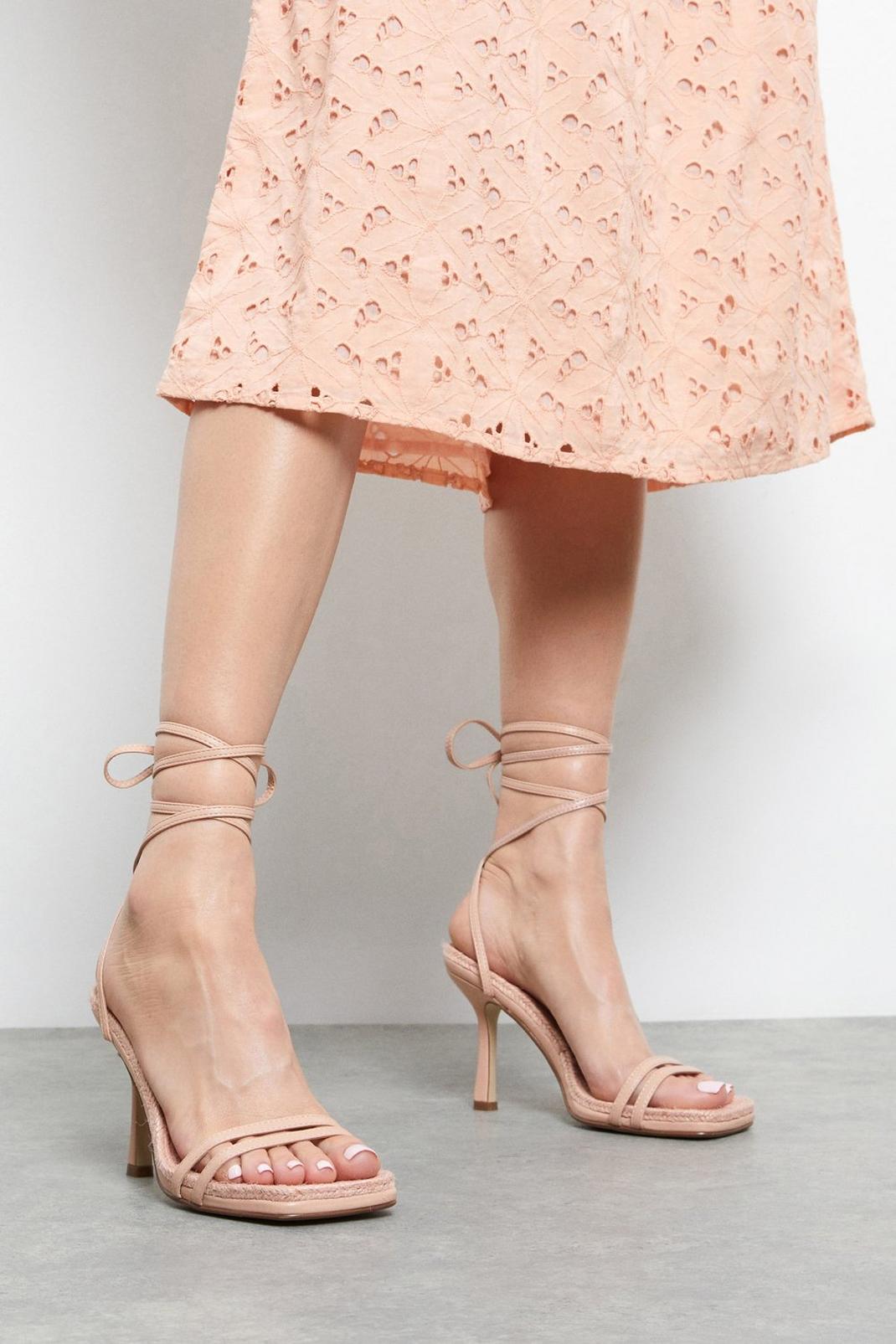 Pink Selsie Rope Lace Up Sandals image number 1