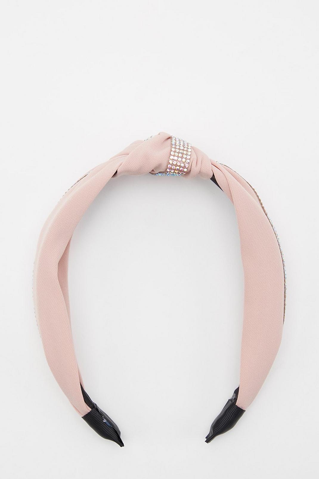 Light pink Diamante Knot Headband  image number 1