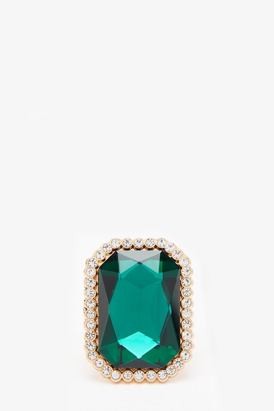 Octagon Stone Diamante Ring 