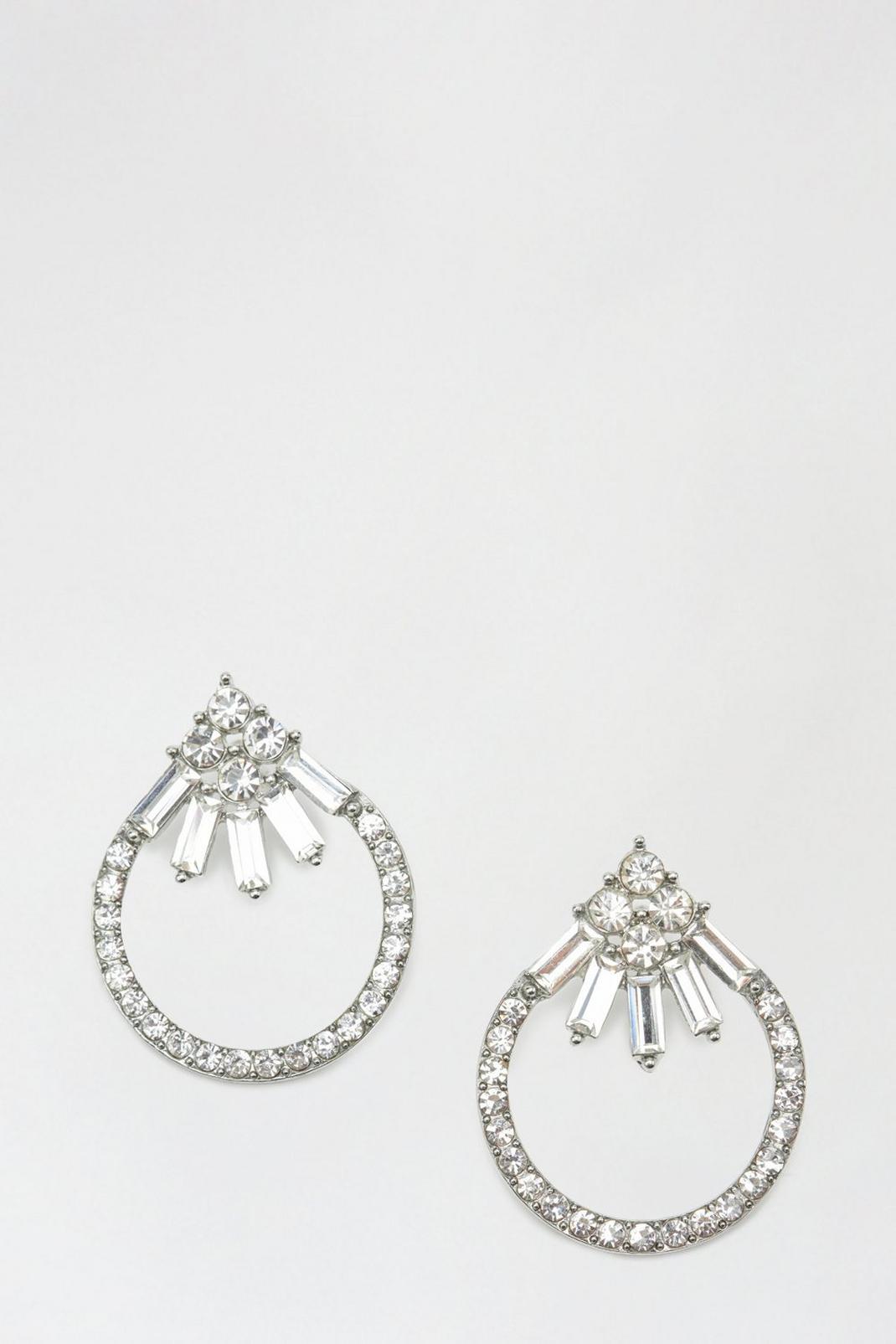163 Silver Diamante Earrings  image number 1