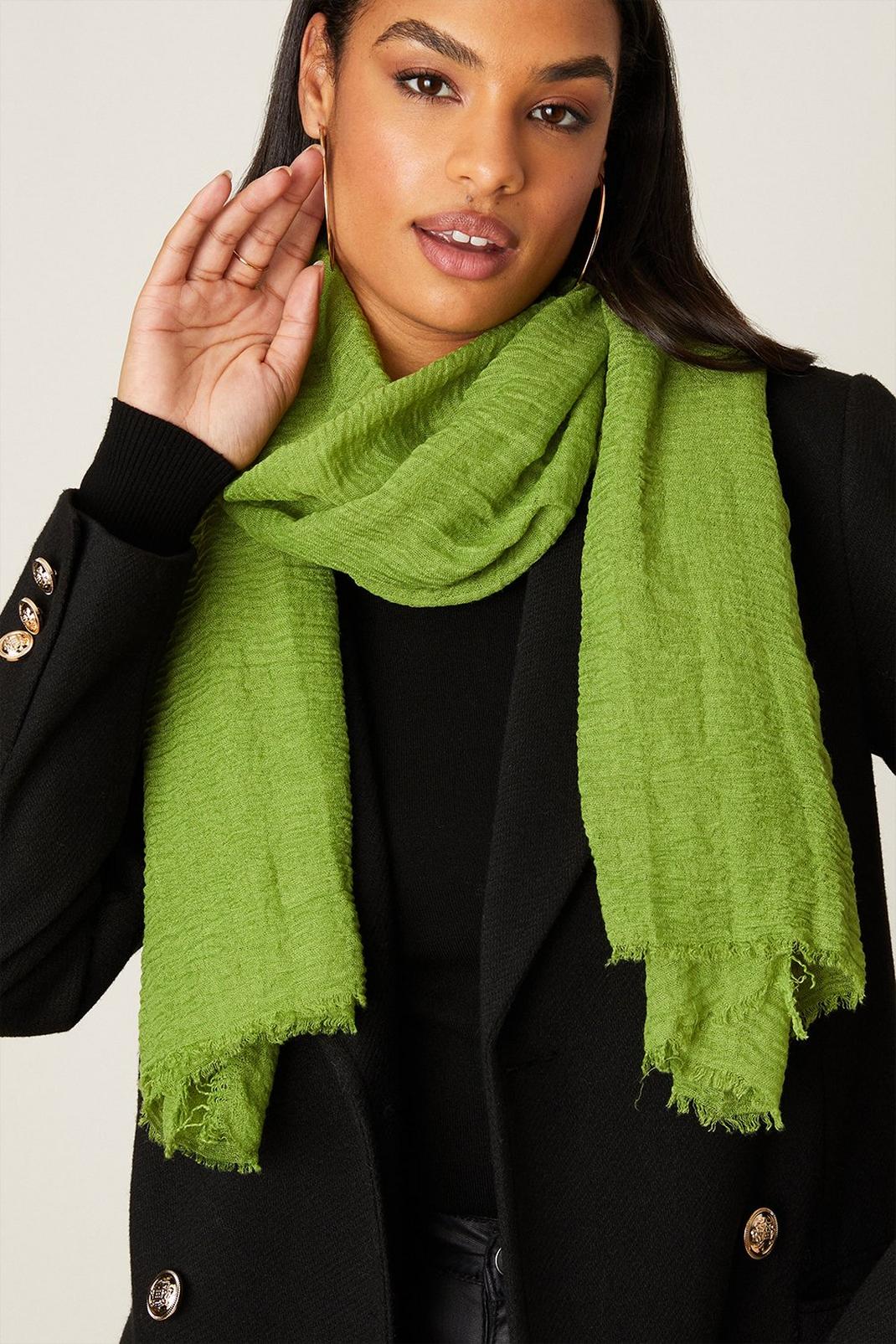 Green Textured Scarf  image number 1