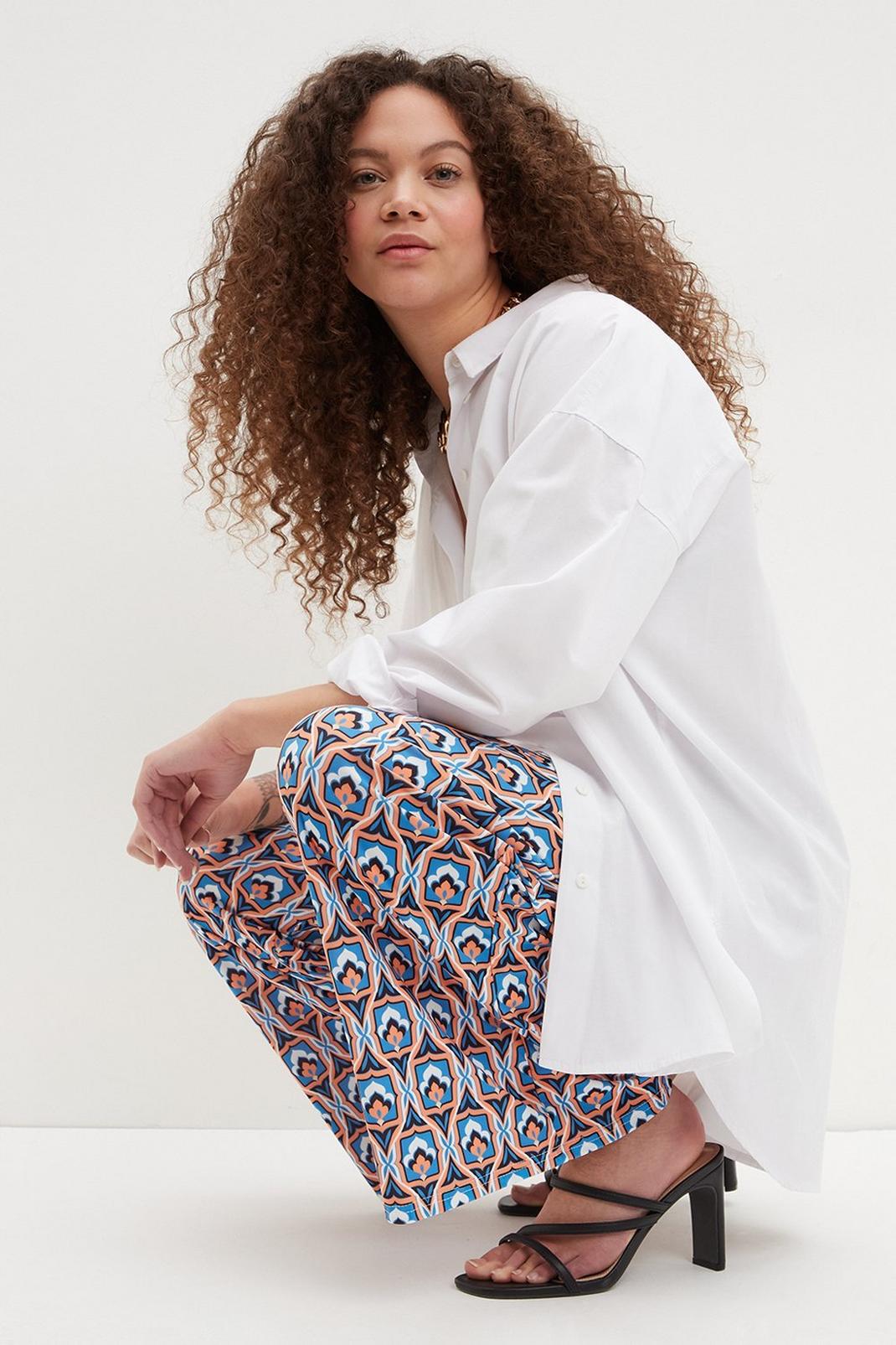 Multi Petite Geo Co-ord Flare Trouser image number 1