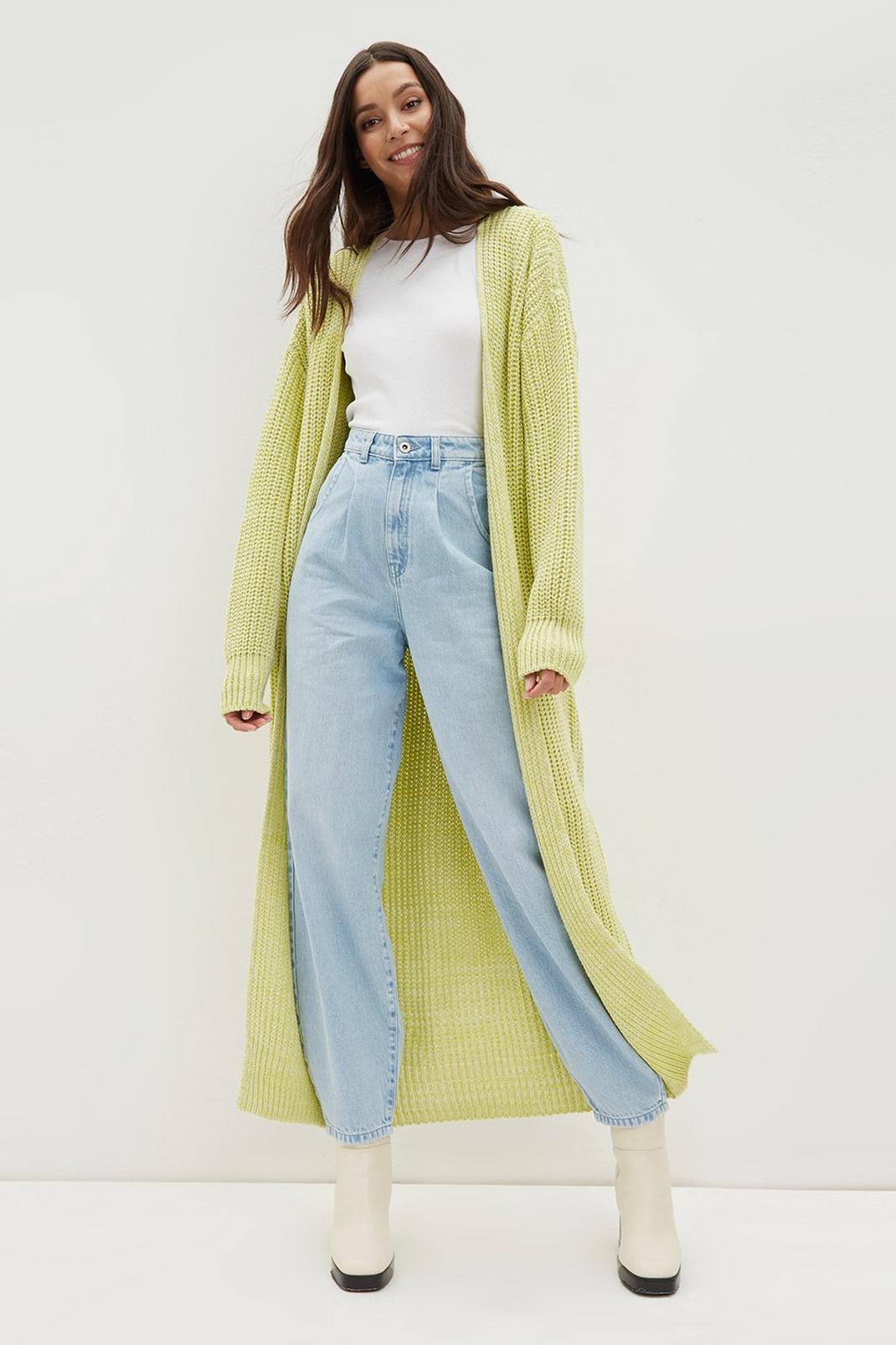 Lime Tall Maxi Balloon Sleeve Cardigan image number 1