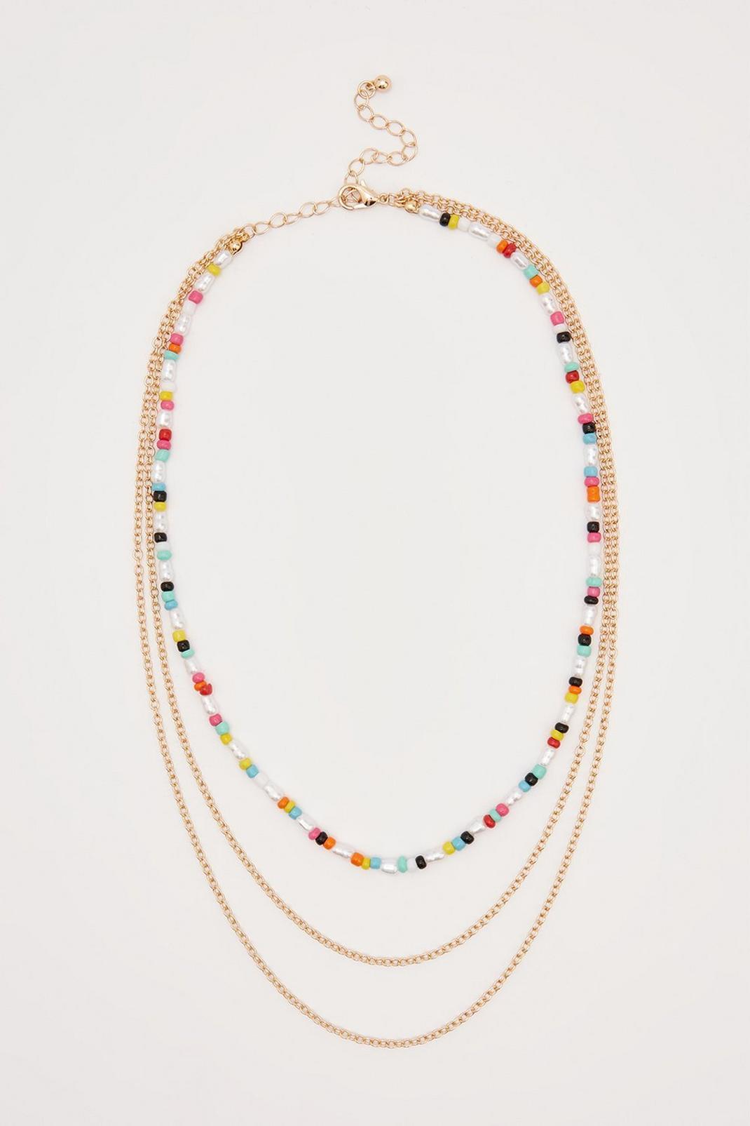 Beaded Multi Strand Necklace  image number 1
