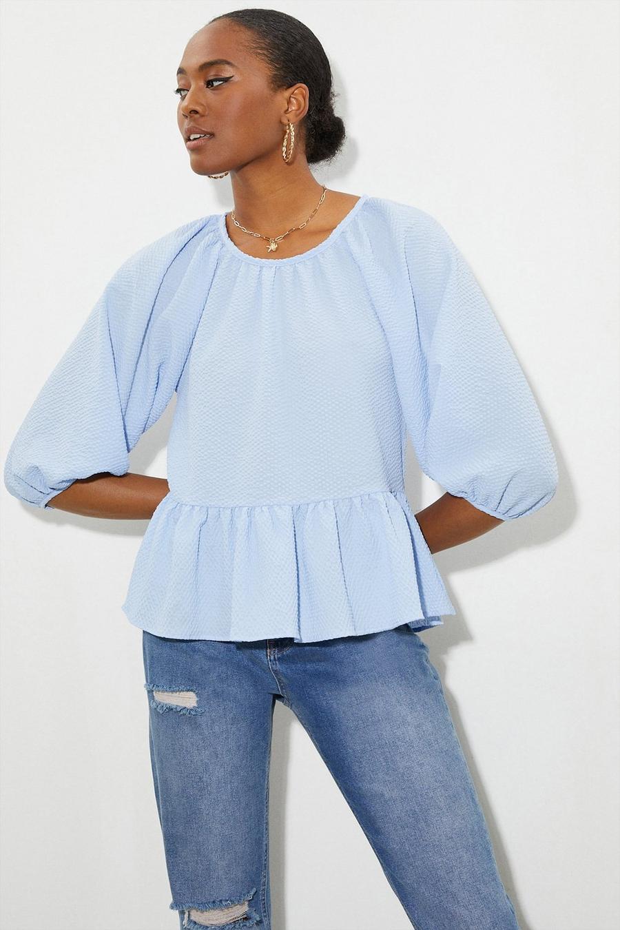 Tall Pale Blue Smock Top