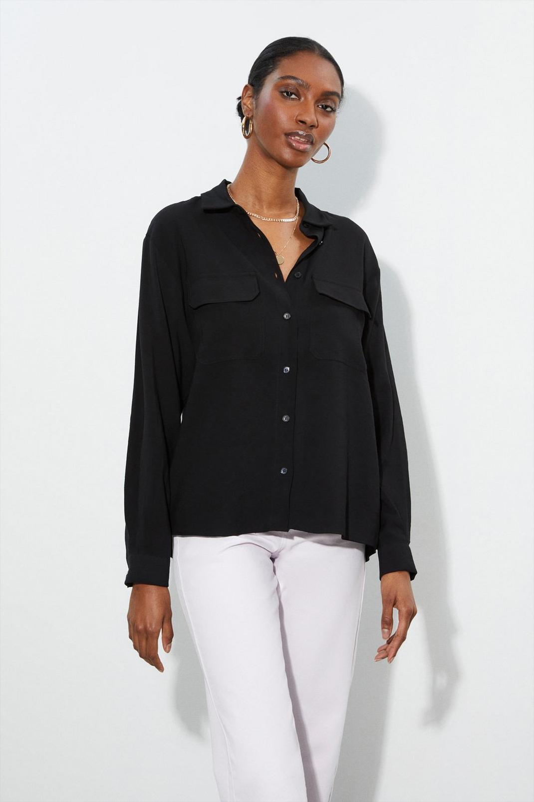 Black Tall Utility Shirt image number 1