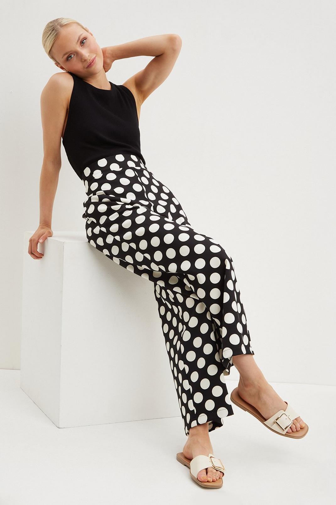 Tall Mono Spot Wide Leg Trousers image number 1