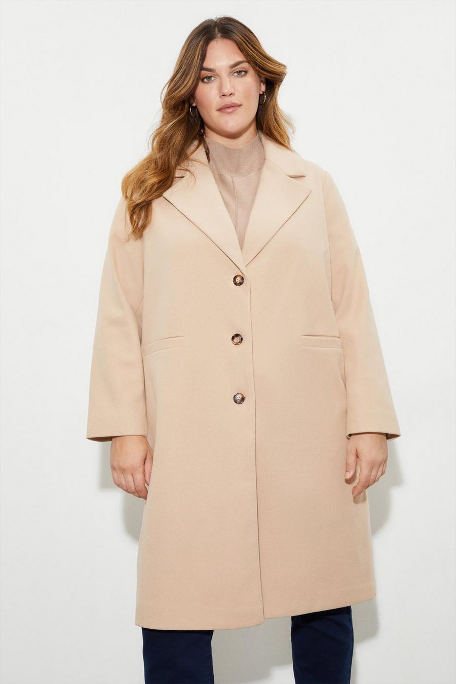 Curve Relaxed Single Breasted Boyfriend Coat
