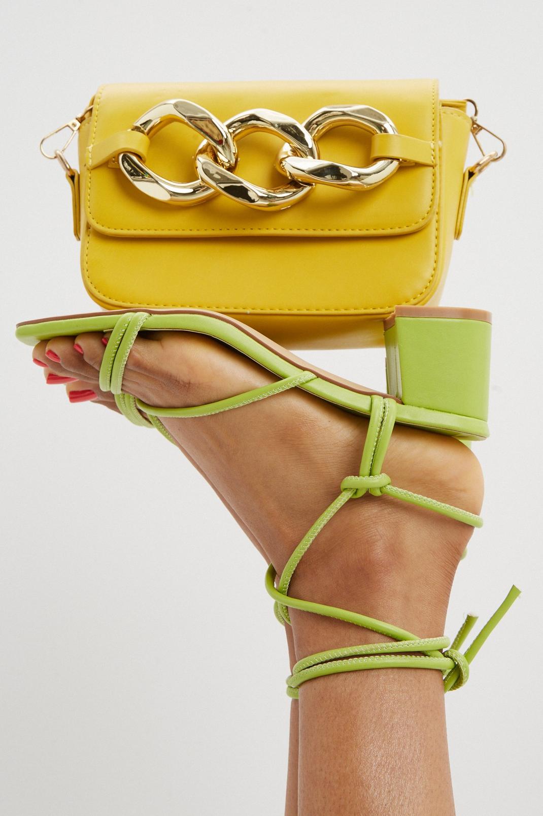 Yellow Chain Front Detail Crossbody Bag image number 1