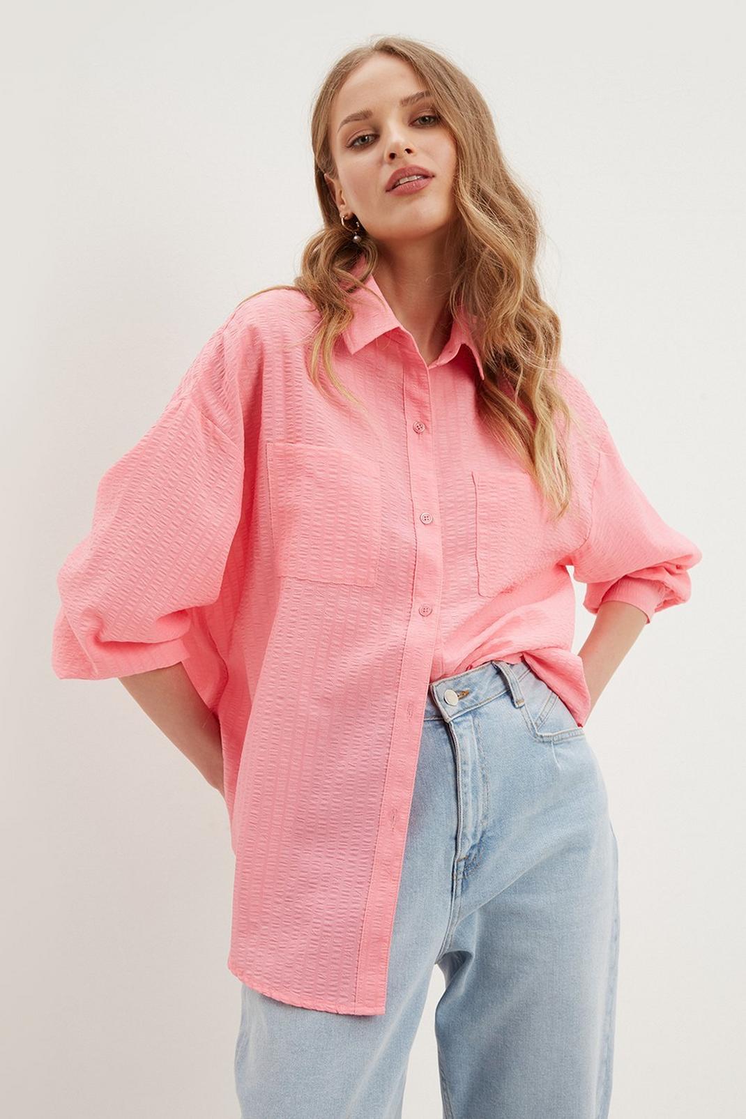 Pink Textured Shirt image number 1