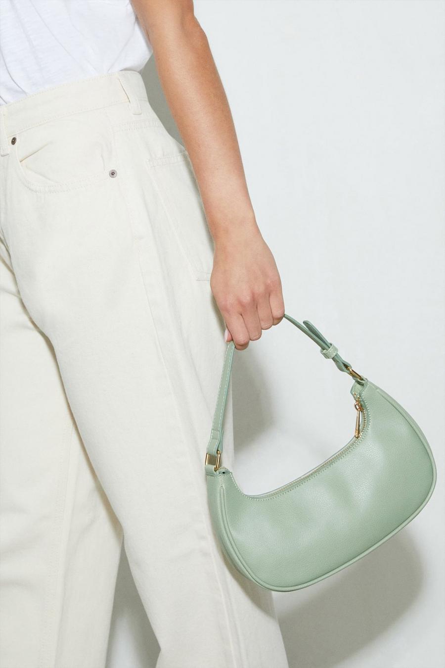 Minimal Zip Curve Shoulder Bag