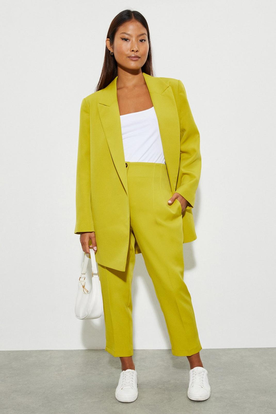 Lime Petite High Waisted Slim Leg Trouser image number 1