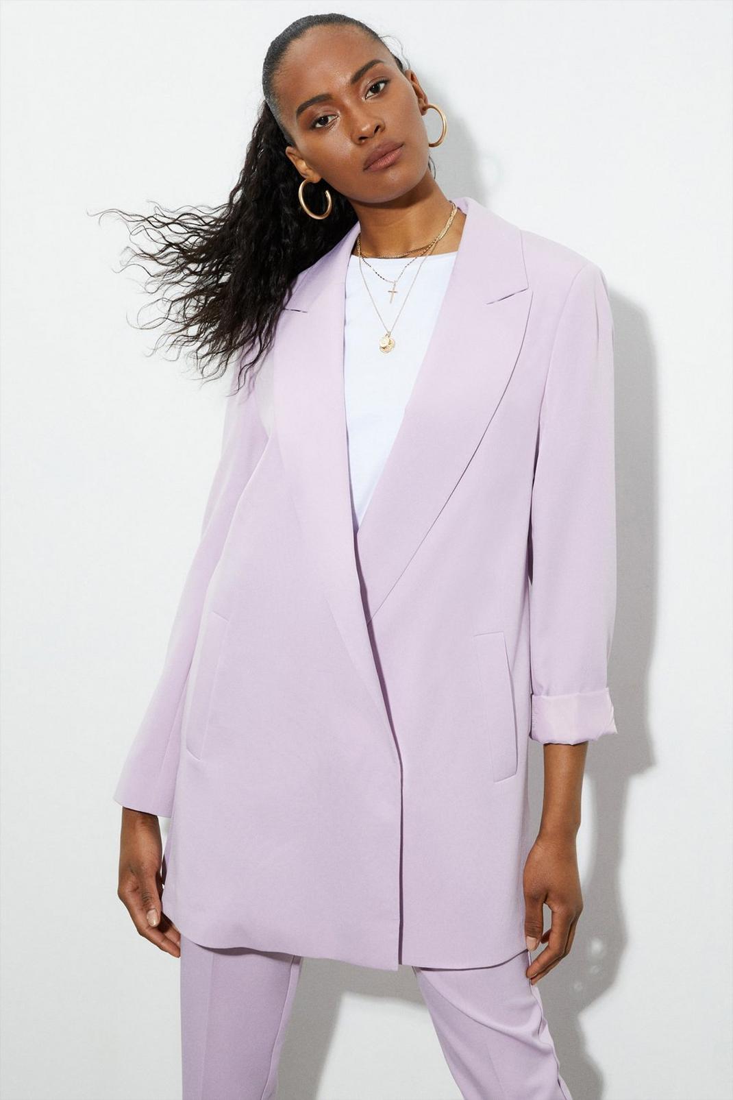 Lilac Tall Side Split Double Breasted Blazer image number 1