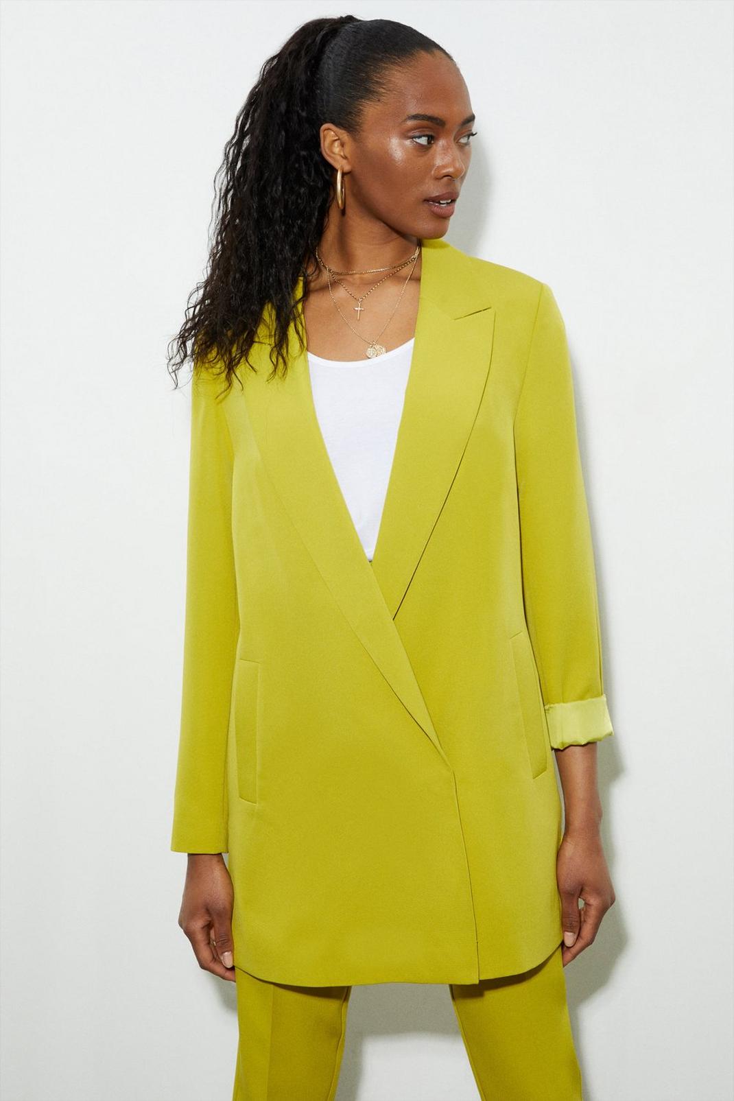 Lime Tall Side Split Double Breasted Blazer image number 1