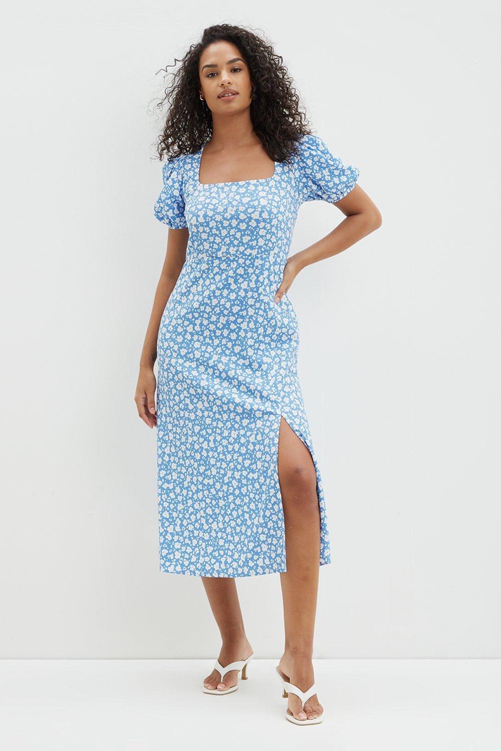 blue midi dress uk