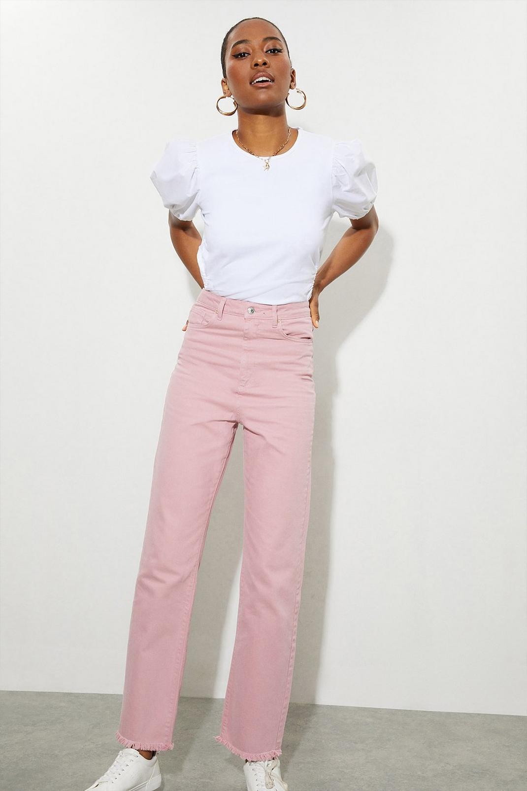 Rose pink Tall High Waisted Jeans image number 1