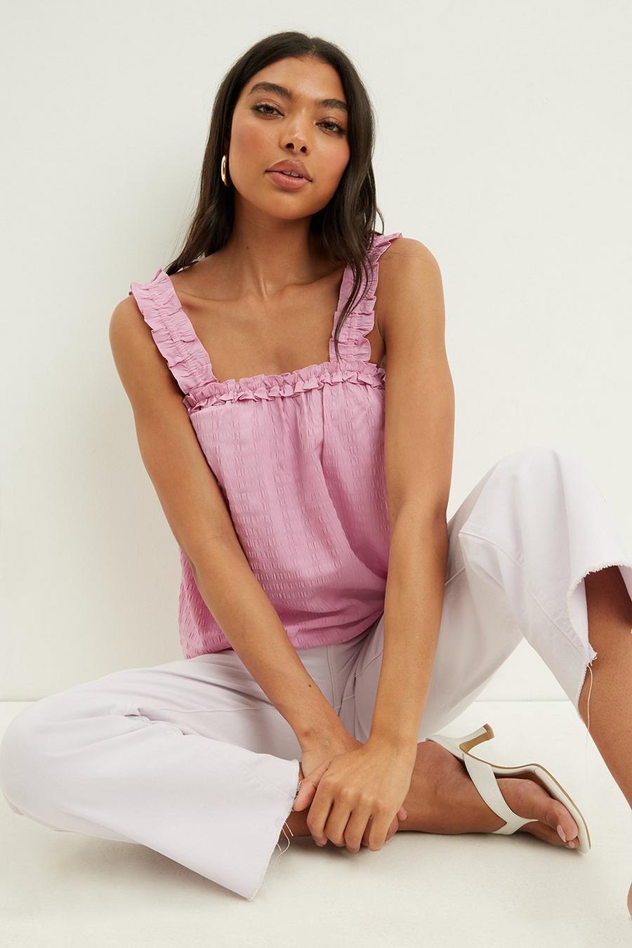 Pink Frill Strap Cami